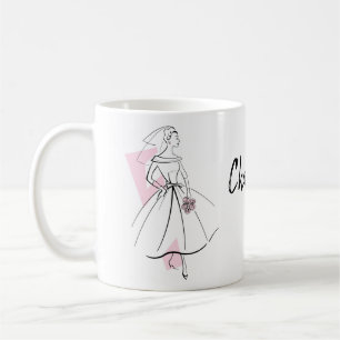 Fashion Bride Pink Name mug