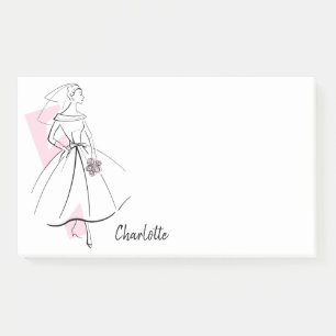 Fashion Bride Pink Nom post-it notes