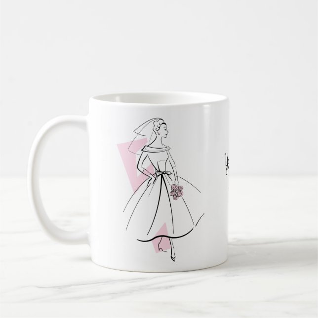 Fashion Bride Pink Text mug (Gauche)