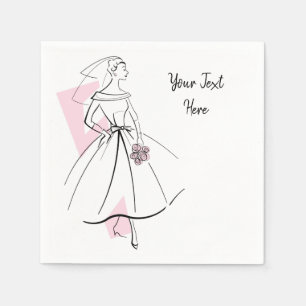 Fashion Bride rose Texte serviettes en papier