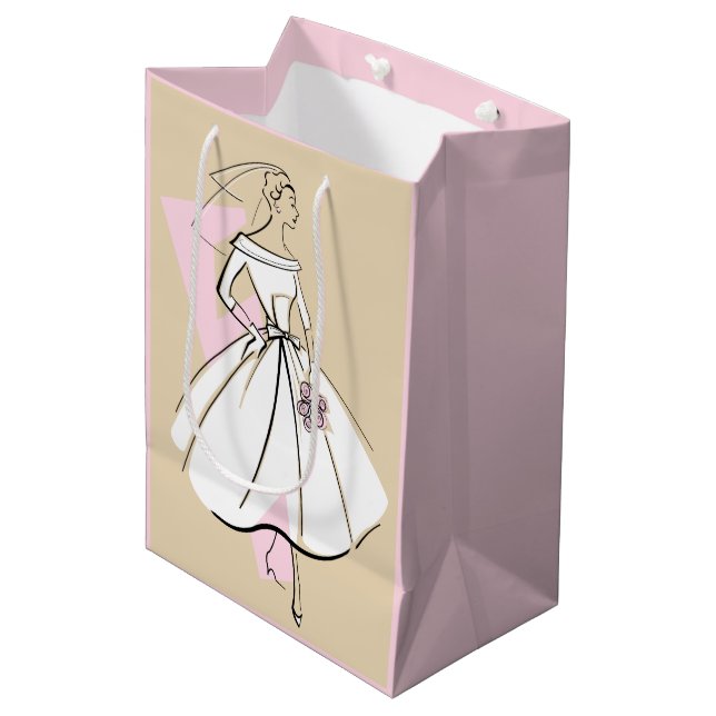 Fashion Bride sac cadeau naturel moyen rose (Devant Angle)
