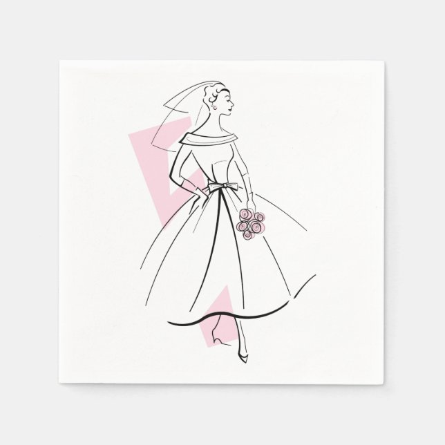 Fashion Bride serviettes en papier rose (Devant)