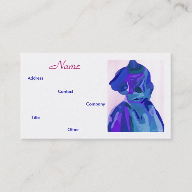 Fashion Designer Blue I Carte de visite (Devant)