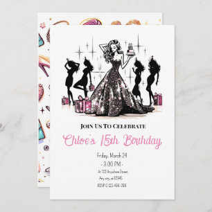 Fashion Diva Anniversaire Fête Invitation