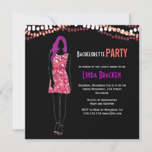 Fashion Fille habille lumière Invitation de la bac