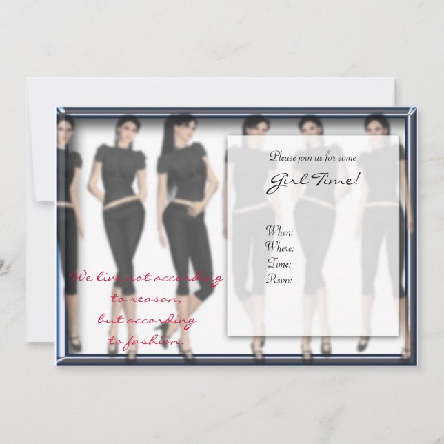 Fashion Forward Girl Time Invitations (Devant)