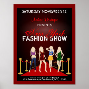 Fashion House Designer Fashion Show Red Poster