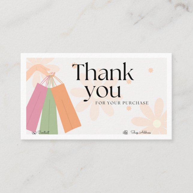 Fashion Shop Carte de visite - Floral Aesthetics (Devant)
