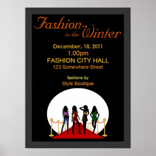 Fashion Show d'hiver Designer Posters noirs et rou
