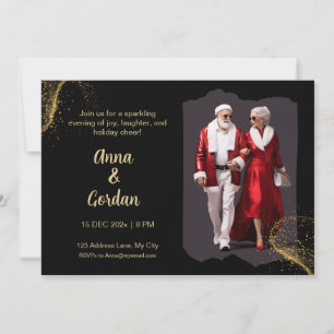 Fashionista Père Noël Holiday Invitation