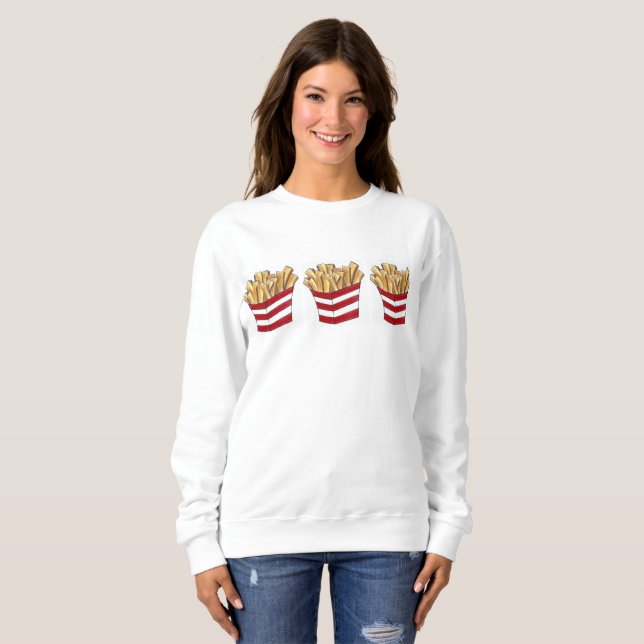 Fast Food Français Fry Fries Sweatshirt de fruits (Devant entier)