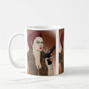 Fatale féminine - Fumer et Mug d'armes à feu
