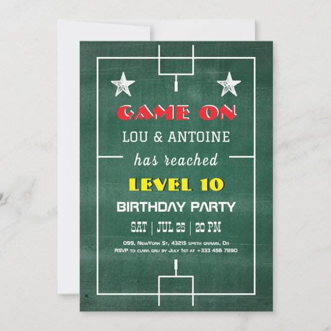 Fatball Gamer Birthday Invitation (Devant)