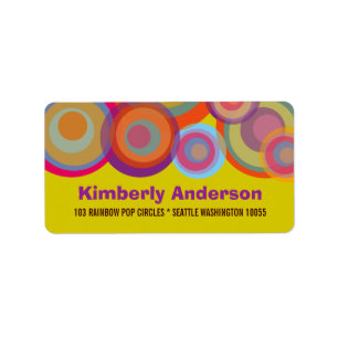 fatfatifatit Rainbow Pop Cercles Étiquette de adre