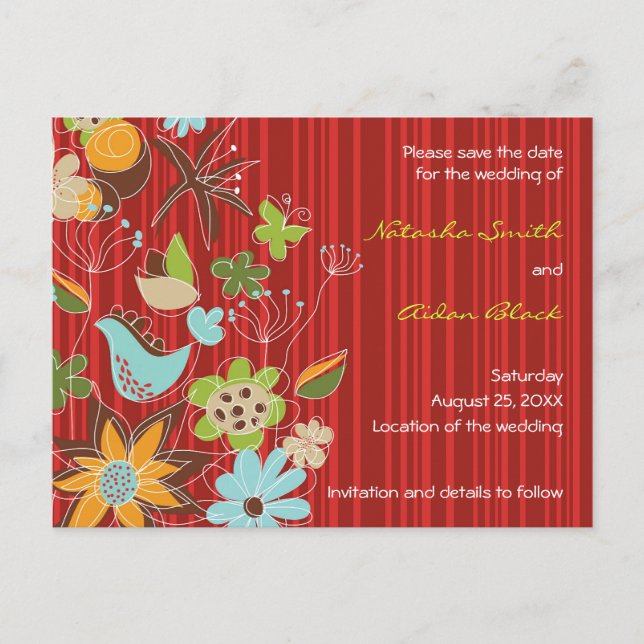 fatfatin Carte Postale Save The Date Jardin Floral (Devant)