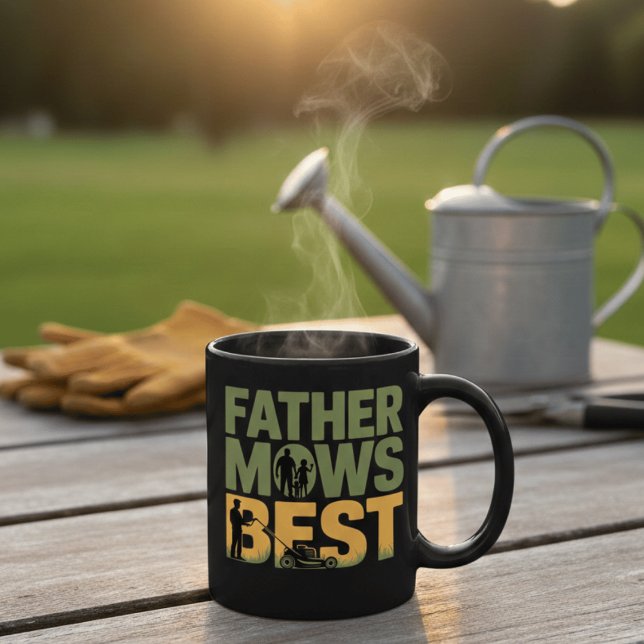 Father Mows Best Funny Gardening Dad  Mug Gift (Créateur téléchargé)