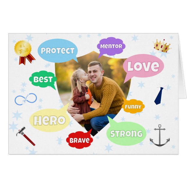 Fathers Day Photo Word Clouds Best Dad Father (Devant horizontal)