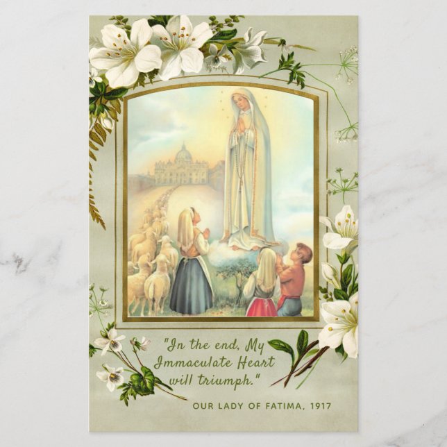 Fatima Bienheureuse Vierge Marie Prière de consécr (Devant)