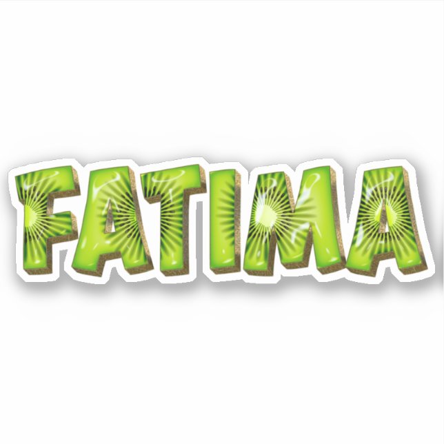 Fatima Nom Kiwi Design Autocollant Sticker (Devant)