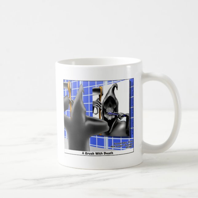 Faucheuse Brosse Avec La Mort T-shirts Drôles Mugs (Droite)