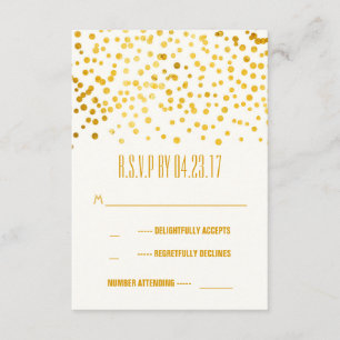 fausse feuille d'or confetti mariage cartes RSVP