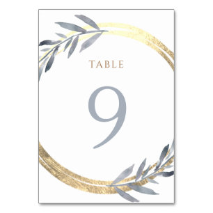 fausse feuille et bleu poussiéreux Numéro de table