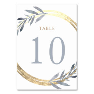 fausse feuille et bleu poussiéreux Numéro de table