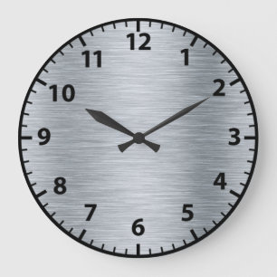 Fausse Horloge Murale de Couleur Argent