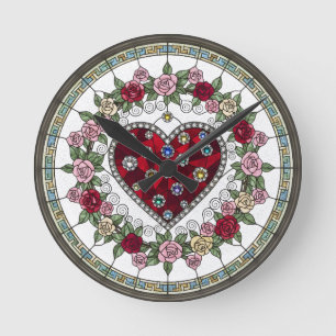 Fausse Horloge Murale en Verre Cathédrale en Forme