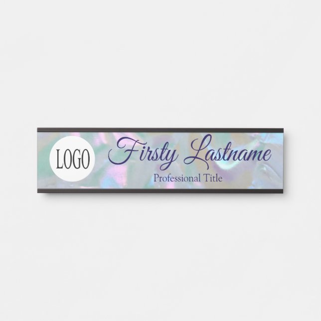 Fausse plaque de porte de bureau en nacre Mère (Devant)