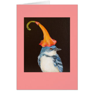 Fauvette Cerulean avec la carte de fleur de