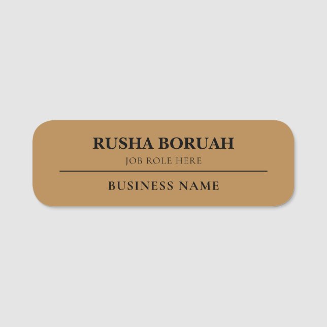 Faux badge de nom d'employé en or Logo étiquettes  (Devant)