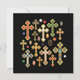 Faux Birthstone Croix et Perdre Gems sur Black