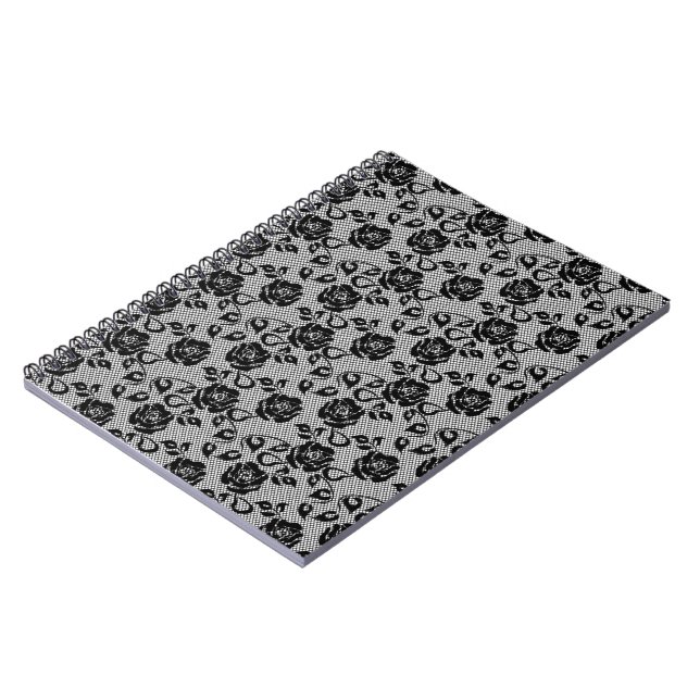 Faux Black Lace Roses Carnet de pêche romantique (Côté gauche)