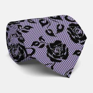 Faux Black Rose dentelle Cravate - Violet