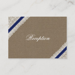 FAUX bleu marine dentelle mariage Cartes d'accueil