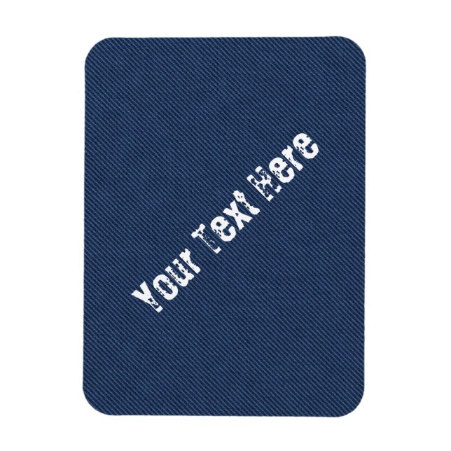 Faux Blue Jeans Fabric Custom Text Magnet (Vertical)