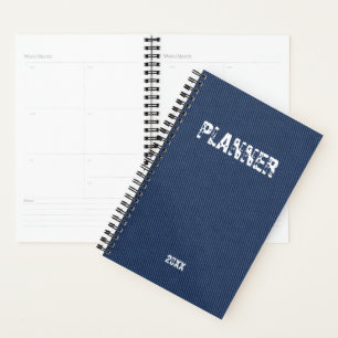 Faux Blue Jeans Planner personnalisé Ajouter année