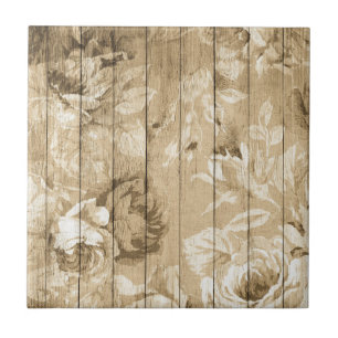 Faux bois avec carreaux en céramique Rose