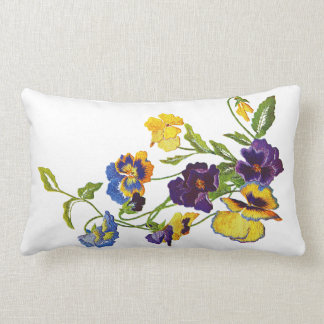 Faux Broidery Pansy Coussin