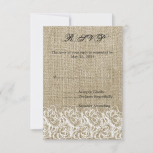Faux Burlap et Lace RSVP