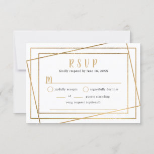 Faux Cadre Géométrique Or Mariage RSVP buffet