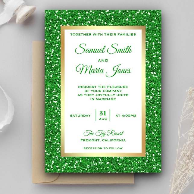 Faux carton doré Faire-part de mariage avec paille (Créateur téléchargé)