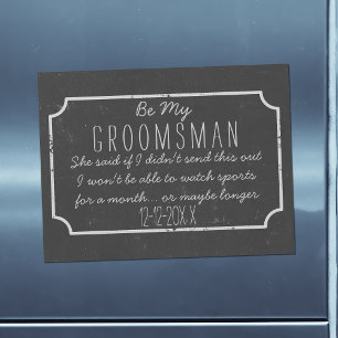 Faux Chalkboard Magnétique Be My Groomsman Proposi