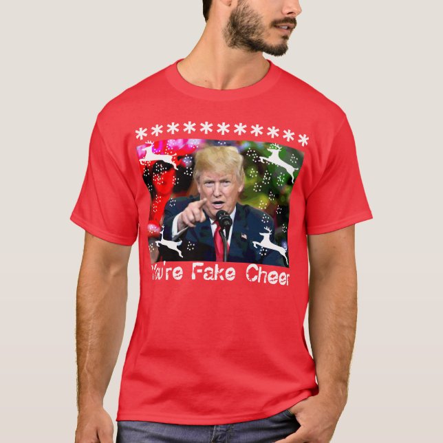 Faux Cheer, Donald Trump, ignoble T-shirt de Noël (Devant)