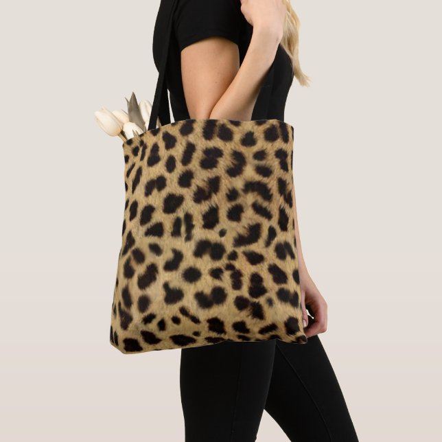 Faux Cheetah Peau sur tout le Sac fourre-tout d'im (De près)