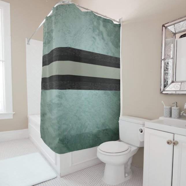 Faux Chic Suave rideau de douche contemporain (En situation)