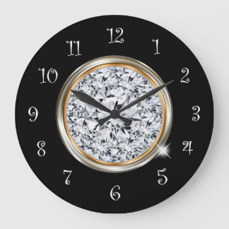 Faux Classé Glitzy Digital Diamond Horloges murale