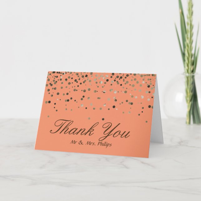 Faux Confetti de Papier Aluminium Élégant Merci Br (Devant)