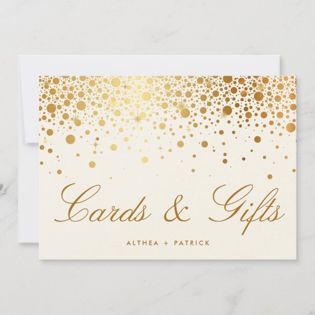 Faux Confettis en Feuille d'Or | Cartes & Cadeaux  (Devant)